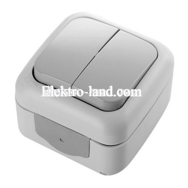 ВЫКЛЮЧАТЕЛЬ VI-KO PALMIYE СЕРЫЙ 2кл НАКЛАДНОЙ IP54 (90555502)